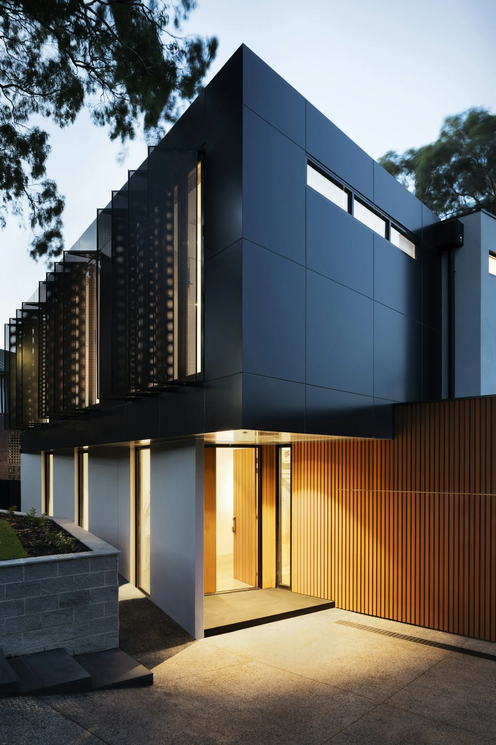 Contemporary multi-story home with timber accents in Mueller