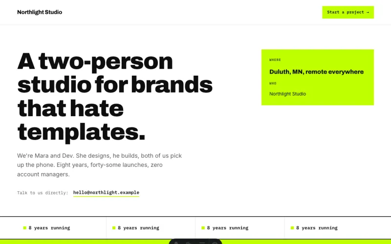 Agency starter homepage