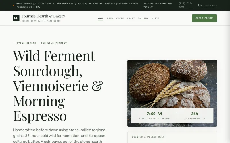 Artisan Bakery & Café in the Sage & Pistachio style