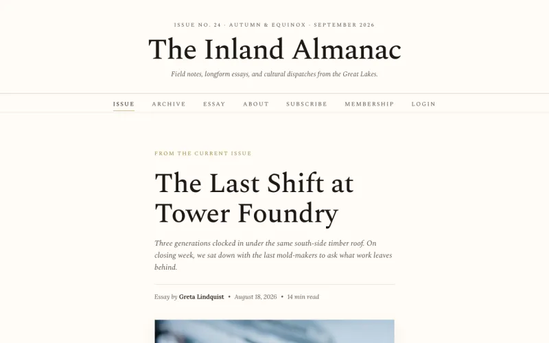 Blog & Editorial in the Inland Paper & Ochre style