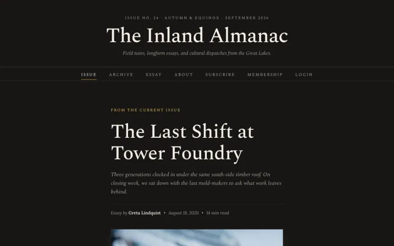 Blog & Editorial in the Night Reading style