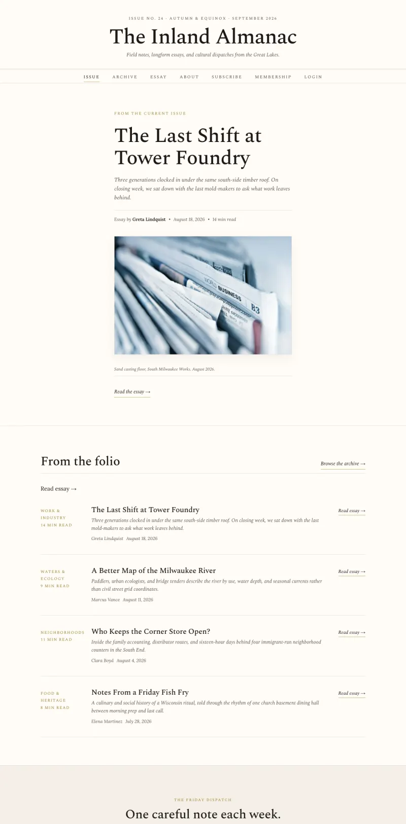Sitio starter de Blog y revista, página de inicio