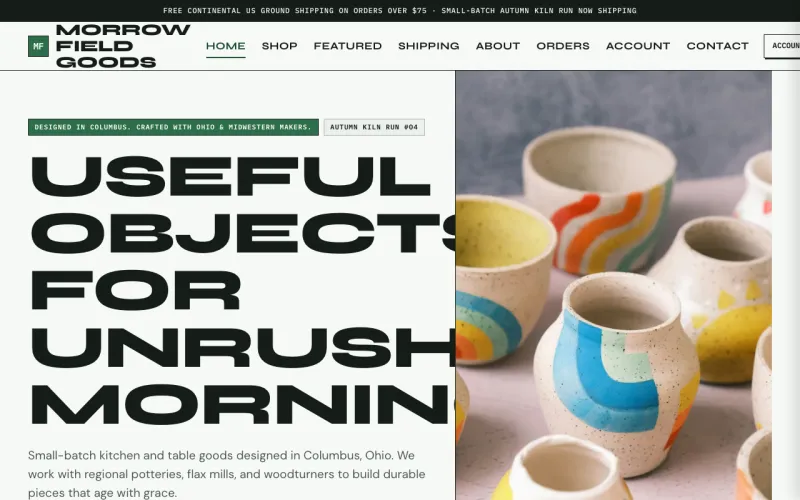 Online Store in the Juniper & Ceramic style