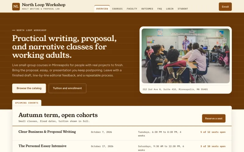 Cursos y tutorías en el estilo Manila Folder