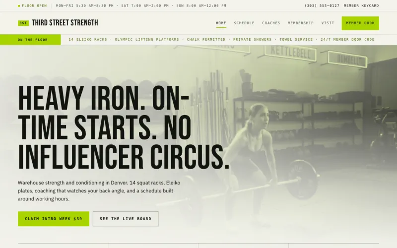 Gimnasio y entrenador en el estilo Chalk House