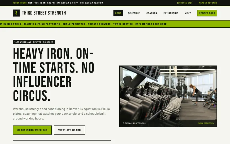 Gym & Trainer in the Volt Industrial style