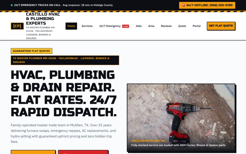 HVAC & Plumbing in the Iron Blue & Safety Orange style