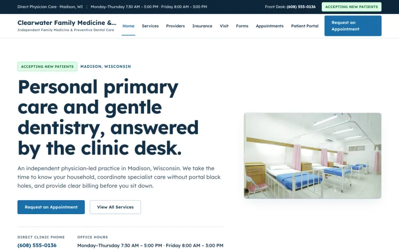 Medical & Dental in the Clearwater Clinical style