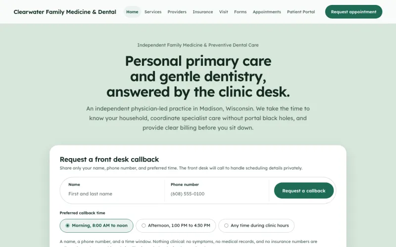 Consultorio médico y dental en el estilo Madison sage