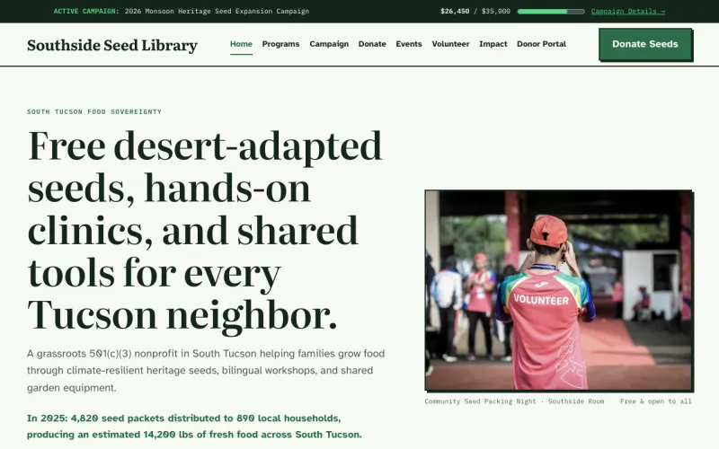 Nonprofit & Church in the Sonoran Sage style