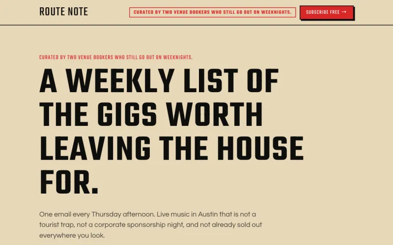 One-Pager & Launch in the Kraft & Stamp Red style