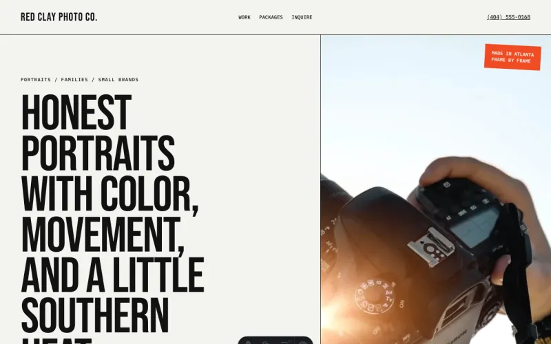 Photography starter homepage