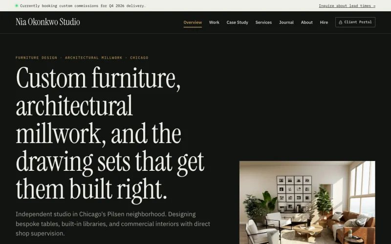 Portfolio & Creative in the Monochrome Studio style