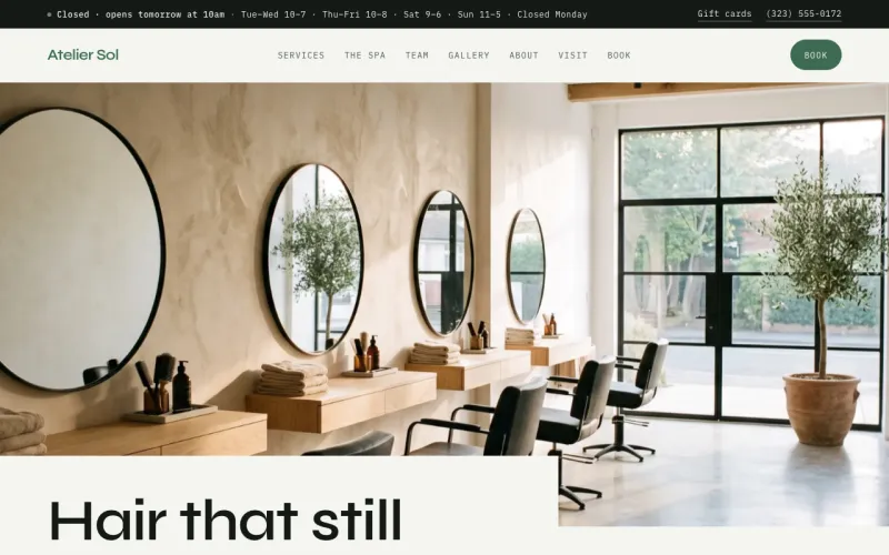 Salon & Spa in the Eucalyptus style