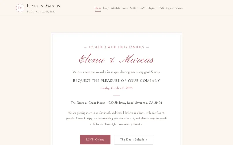 Wedding & Events in the Ivory & Dusty Rose style