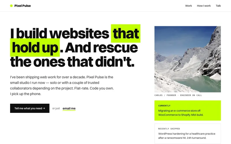 Portada del template Indie Studio